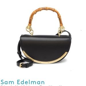 EUC Sam Edelman Half Moon Dinah Wood Handle Bag